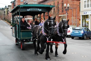 Free carriage rides around historic Fairhaven are a favorite holiday tradition.