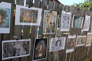 Artwork is displayed in backyards across Sunnyland during the Sunnyland Stomp. 