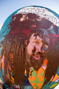 Steeb Russell gets a pie in the face at the 2013 Block Party. Photo by Paul Turpin.