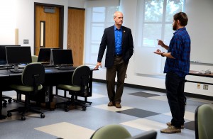 Rep. Rick Larsen visited Whatcom Community College on Monday, August 31 to tour the College’s cybersecurity facility and see the nationally recognized program in action.