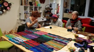 Apple Yarns Customers band together to create an auction item for Whatcom Hospice Foundation's event, Light the Night. 