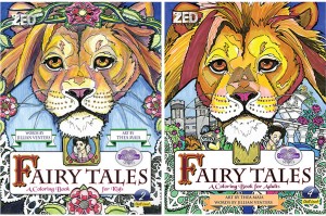 "Fairy Tales: A Coloring Book for Adults" is accompanied by "Fairy Tales" A Coloring Book for Kids" so you and your mini can color together.