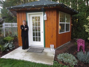 Much of the hard work and inspiration behind the Lila series and the Bellingham Holiday Book Festival happened in Hershey’s writer’s cottage. Photo courtesy: Sheryl Hershey.