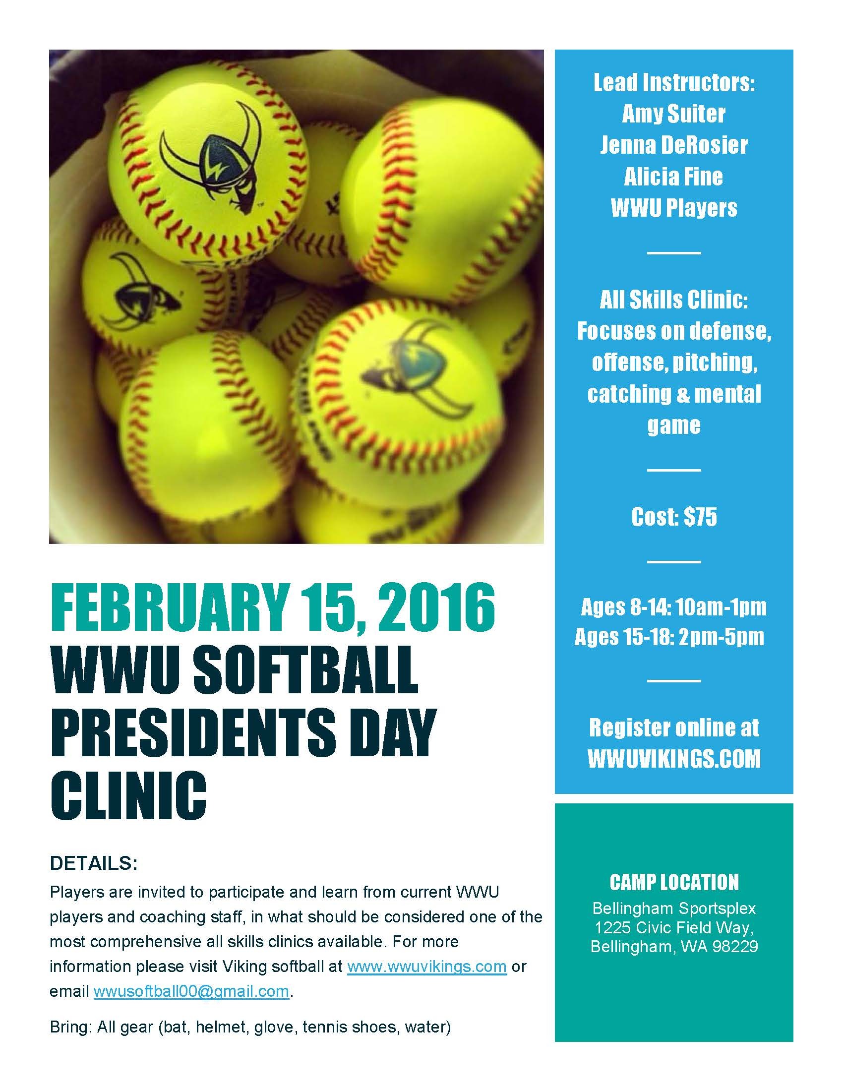 WWU Softball Presidents' Day Clinic
