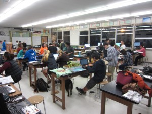 Sehome Science Olympiad students worked into the evening the night before their regional competition.