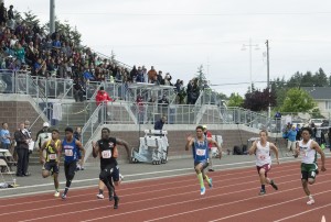 Payne (outside lane) also helped the Lions finish second at the state meet in the boys' 2A 4x100 relay team.