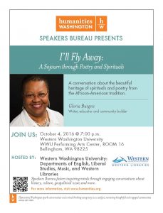 “I’ll Fly Away: A Sojourn through Poetry and Spiritual” @ Western Washington University, Performing Arts Center Room 16 | Bellingham | Washington | United States