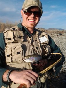 North Sound Trout Unlimited President Jon Luthanen loves fishing the Gallatin River in Montana. Photo credit: Jon Luthanen.