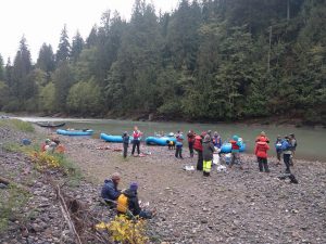 Multiple organizations and individuals organized a clean up event on the Nooksack River in September 2016. Photo credit: Jon Luthanen.