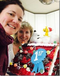 Daniele O'Connell and team mate Darcy Walters were proud winners of the 2016 gingerbread house contest. Photo credit: Darcy Walters.