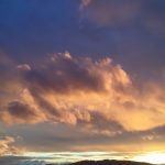 Ocean, clouds, water, lake, mountain, sky,