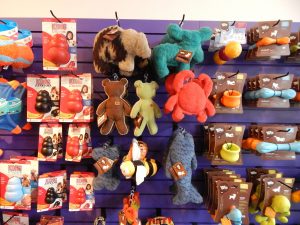 Village Green Pet Supply offers a variety of fun dog toys. Photo credit: Patricia Herlevi.