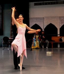 Emily and choreographer (and The Nutcracker Prince) at the first dress rehearsal. Photo credit: Patricia Herlevi.