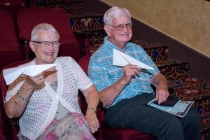 While not generally allowed, some patrons got to live out a life-long dream of launching a paper airplane from the balcony at MBT's free public event. Photo courtesy: Mount Baker Theatre.