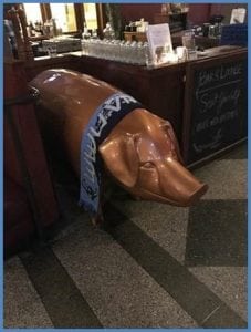 The Copper Hog in Bellingham proudly wearing a WWU Soccer scarf. Photo courtesy: WWU.