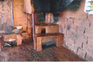 The Hunt family built this mud brick stove. Photo courtesy: Hunt family. 