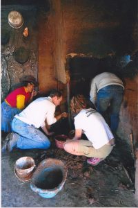 The Hunt family worked together to build this stove. Photo courtesy: Hunt family. 
