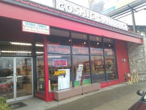 The store offers a great place to gather for game playing or comedy nights. Photo courtesy: Cosmic Comics. 