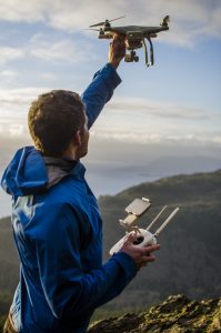 Redal releases his drone in a variety of landscapes to piece together a range of video content. Photo credit: Andrew Jernberg.