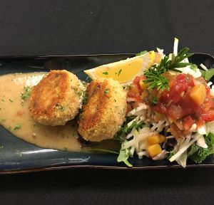 Chinuk's Crabcakes are as visually appealing as they are delicious. Photo courtesy: Four Points Bellingham.