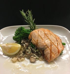 The Chinuk restaurant's delicious salmon makes for a perfect romantic dinner. Photo courtesy: Four Points Bellingham. 