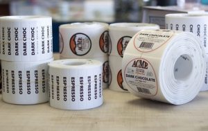 An example of some stickers produced at Chazzzam, 25,000 to be correct. Photo credit: Katie Ann Plick.