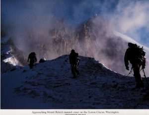 This was one of Rogel's first profitable photographs of a Mount Baker climb some twenty years ago. Photo courtesy: Rogel Media. 
