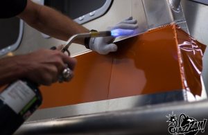 Wrapping a vehicle allows for more efficiency and precision than painting does. Photo credit: Katie Ann Plick.