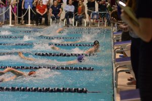 Pearson finishes the 50 free state finals in 21.19 - the third fastest time in 2A state meet history. Photo credit: Grant Clark. 