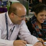Superintendent Greg Baker with SMS student