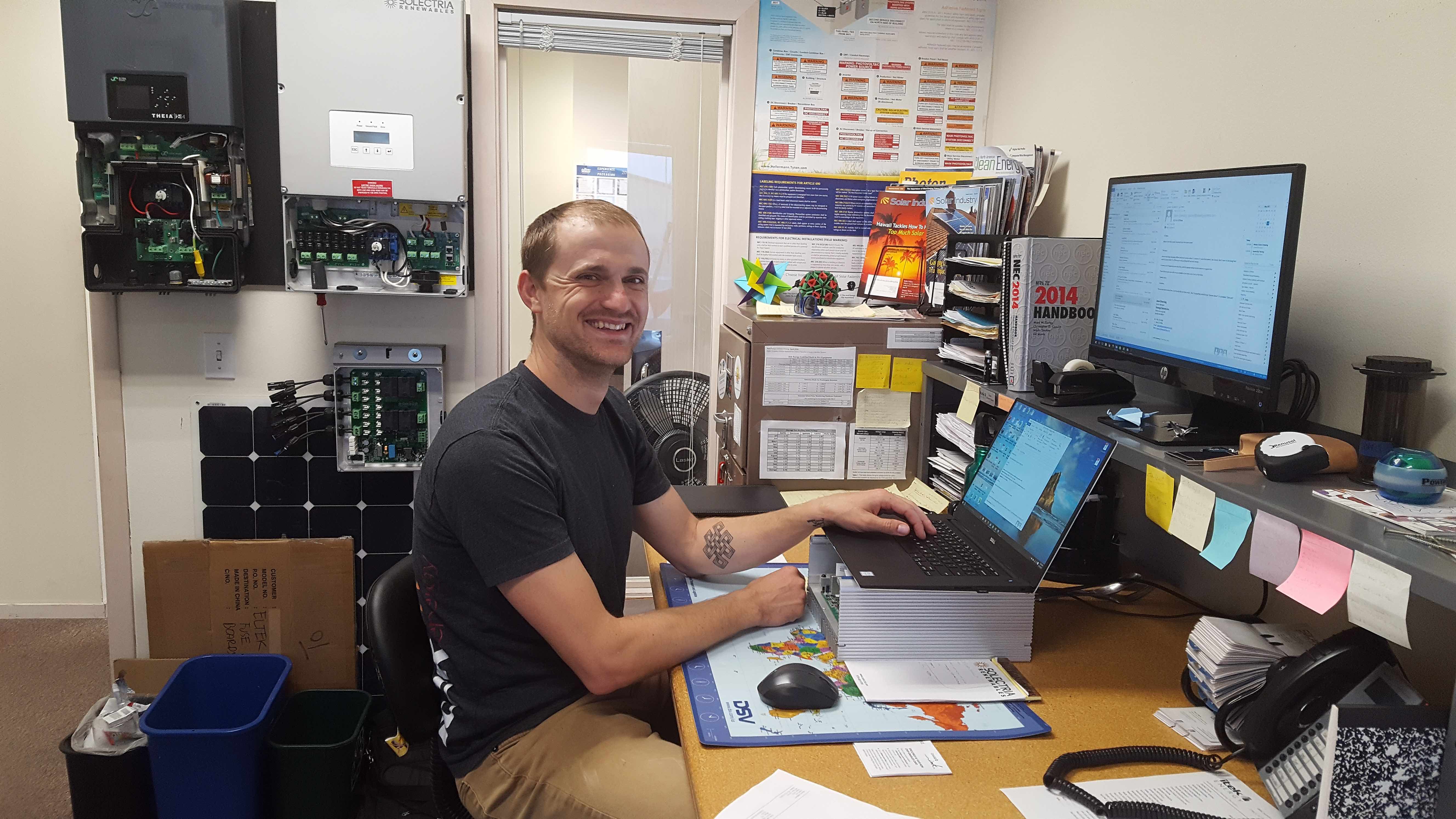 Solar in Whatcom County Dana at desk