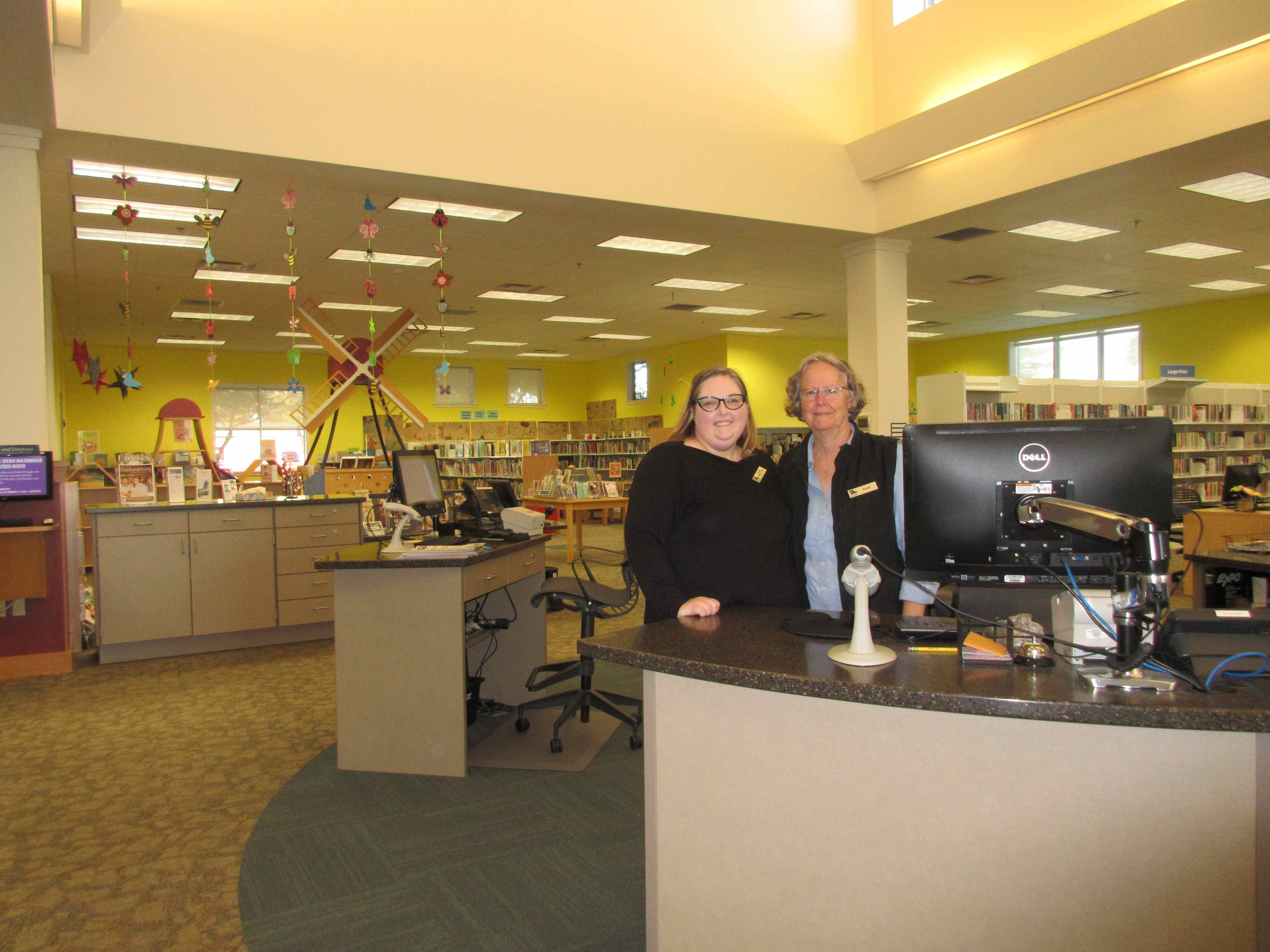 Whatcom Library librarians at front desk