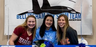 Emma Carlton, Emma Frey and Yanran Le