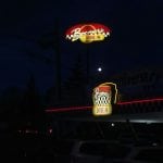 Bellingham Burgers Boomer Sign at Night