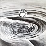 The Lone Drop – Blue Skies for Children 2017 donated painting 36×36 acrylics on Canvas