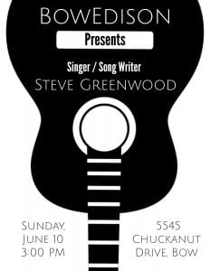 Steve Greenwood: a Concert at BowEdison @ BowEdison Fine Food and Drink | Bow | Washington | United States