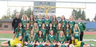 The Lynden Christian fastpitch team with a combined GPA of 3.780 - the highest among 1A programs. Lynden Christian