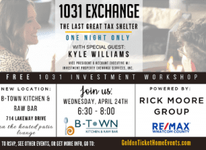 Tax Savings & 1031 Exchange Workshop @ B-Town Kitchen & Raw Bar