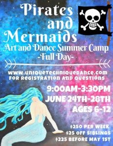 Mermaids & Pirates Art & Dance Camp! @ Mermaids & Pirates Art & Dance Camp!