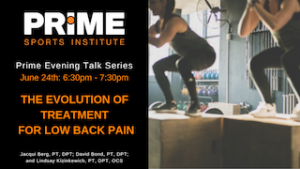 The Evolution of Treatment for Low Back Pain @ Prime Sports Institute