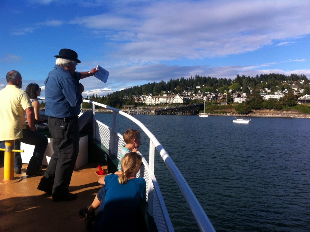 Brian Griffin leads a History Sunset Cruise on Bellingham Bay.