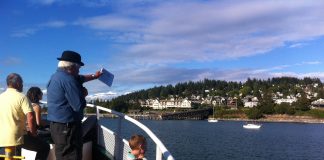 Brian Griffin leads a History Sunset Cruise on Bellingham Bay.