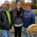 Henry Cagey, Brandi Civico, Jewell James at the dedication.