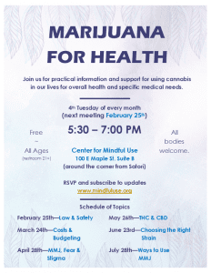 Marijuana For Health Support Group @ Center For Mindful Use