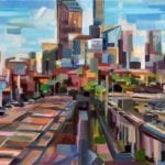 Afternoon in the City, 15×30, Acrylic, April 2018, BE3