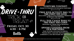 Bells to Host Drive-Thru Trick or Treat Event @ Civic Field Parking Lot (Southwest corner near Joe Martin Field entrance)