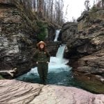 Gaudy-By-Nature-Jane-Davenport-in-her-Park-Ranger-Wear-in-front-of-waterfall-4MP