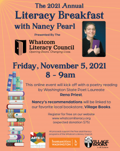 Whatcom Literacy Council's Literacy Breakfast w/ Nancy Pearl @ Virtual