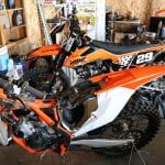J.J. Concannon Motocross Bikes in Garage