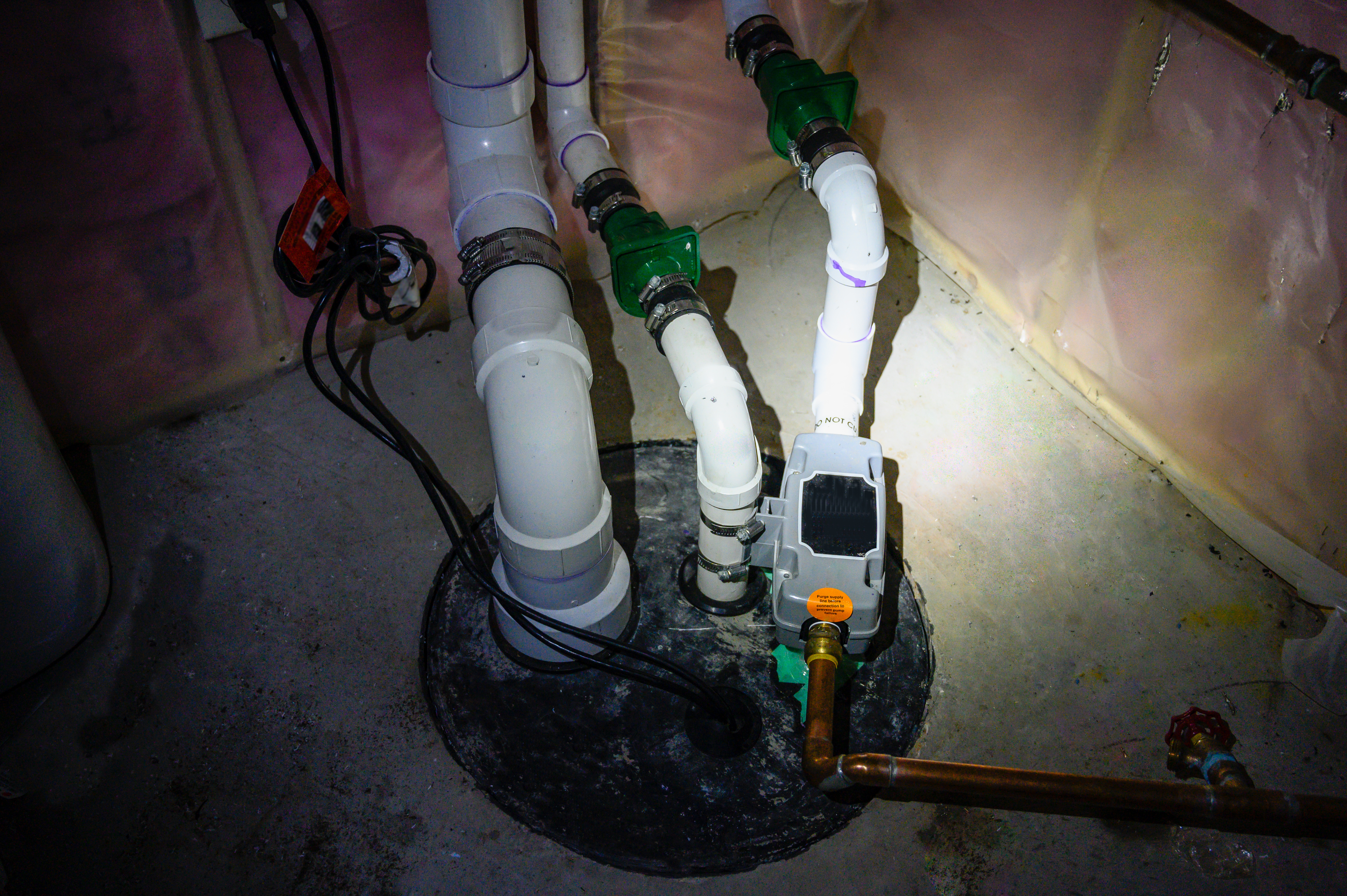 Drain or Sump Pump Installed in Basements or Crawlspaces